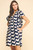 "Penny" Geometric Tunic Dress (Navy)