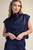 "Macy" Mock Neck Top (Navy)
