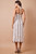 "Sally" Contrast Scalloped Midi Dress (Taupe/Brown) 