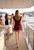 "Jordyn" Mini Dress (Maroon)