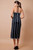 "Sally" Contrast Scalloped Midi Dress (Black/White)