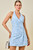 "Polly" Jacquard Wrap Dress (Blue)