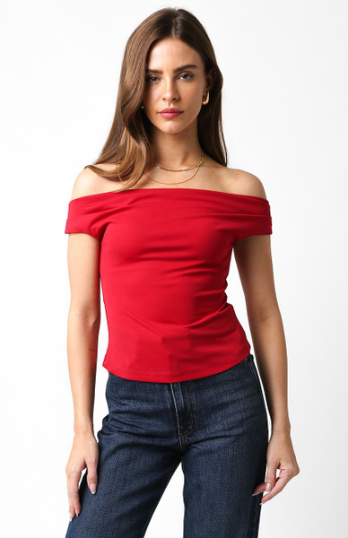 "Melissa" Off The Shoulder Top (Red)