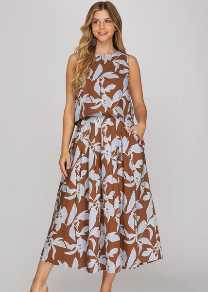 "Scottie" Two Piece Set (Brown/Blue)