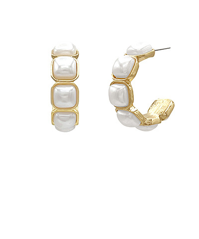 Square Pearl Hoop