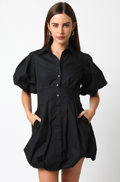 "Evie" Bubble Dress (Black)