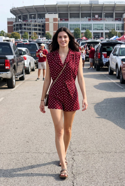 "Winnie" Polka Dot Romper (Maroon)