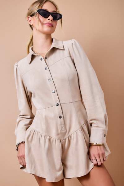 "Lola" Suede Dress (Almond)