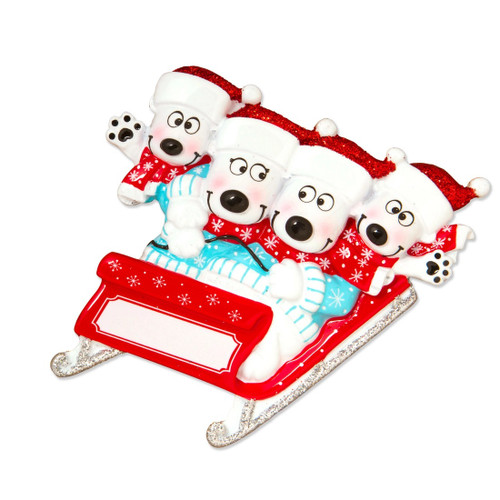 Bears on Sled Family of 4