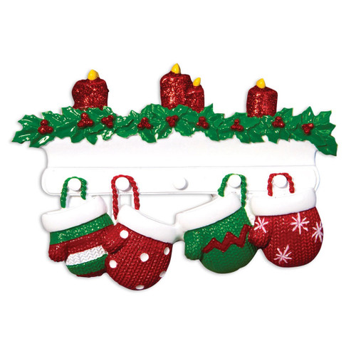 Red & Green Mitten Family of 4