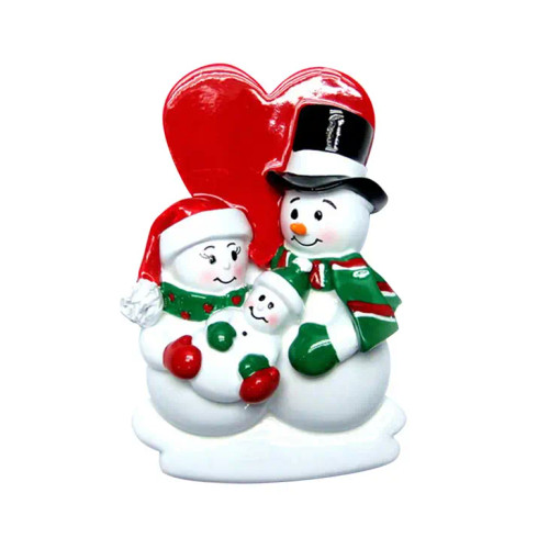 "Proud New Parents" Snowman Family