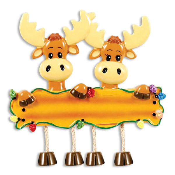 Moose Family of 2 with Dangly Feet