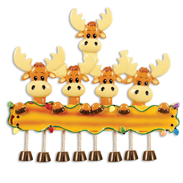 Moose Family of 5 with Dangly Feet