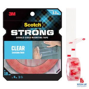 3M Scotch Double Sided Mounting Tape Clear 19mmx4m (410M19)
