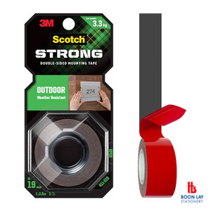 3M Scotch Outdoor DS Mounting Tape 19mmx1.5m (411S19)