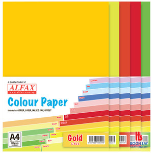 ALFAX Colour Paper 80gsm A4 Deep -  Pack 100 sheets