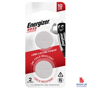 ENERGIZER 3V Lithium Coin Battery - Pack of 2's (CR2032)