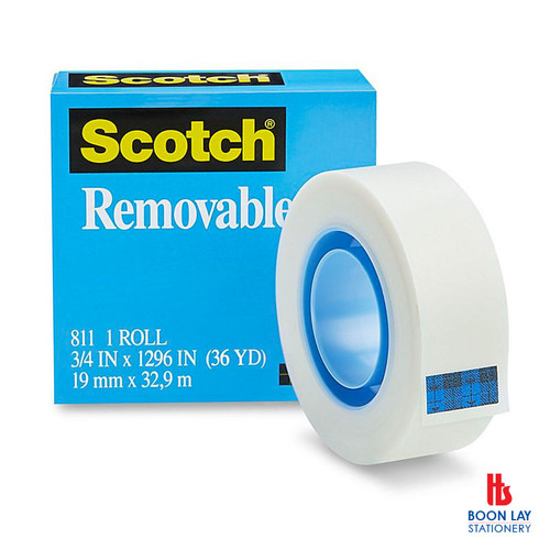3M Scotch Removable Magic Tape 18x36y (811B)
