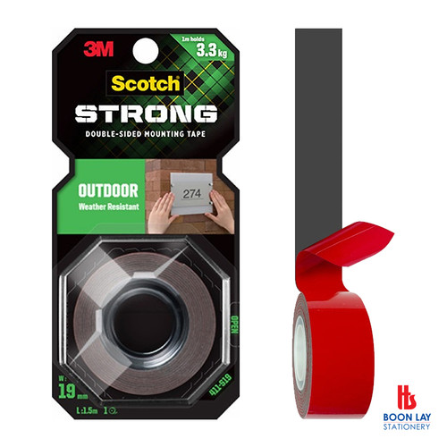 3M Scotch Outdoor DS Mounting Tape 19mmx1.5m (411S19)