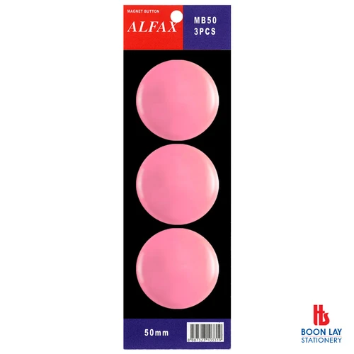 ALFAX Magnetic Button Ø50mm Pink - Pack of 3's (MB50)
