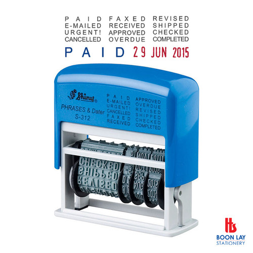 SHINY Self-Inking Phrase & Date Stamp (S312)