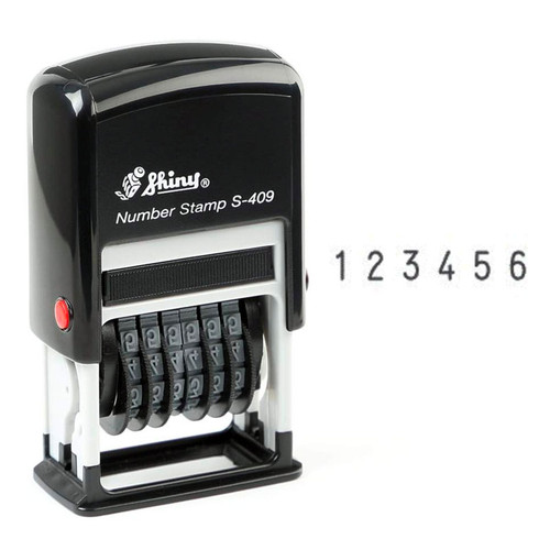 SHINY Self-Inking Number Stamp 4mm - 6 Digits (S409)