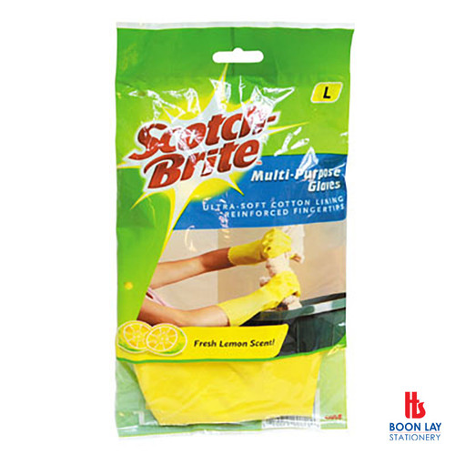3M Scotch-Brite Multi-Purpose Gloves - Yellow #L (491L)