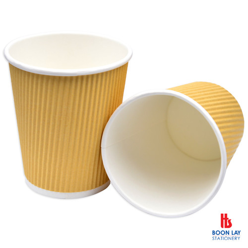 Disposable Ripple Wall Brown Paper Cup 8oz - Pack of 25's