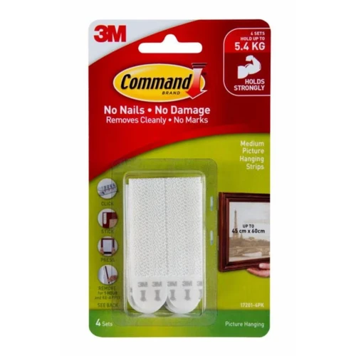 3M Command Picture Hanging Strips Medium - Pack of 4's (17201)