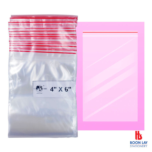 Transparent Zip Lock Bag 4" x 6" - Pack of 100pcs