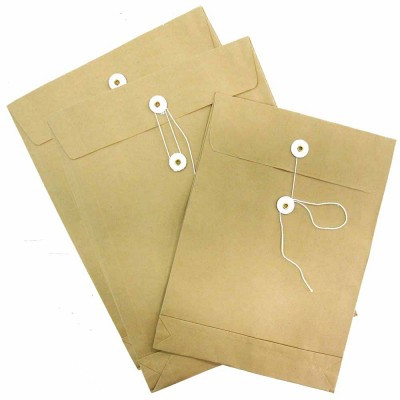 Kraft Envelope with String + Base 12"x16"x2" - Pack of 10's