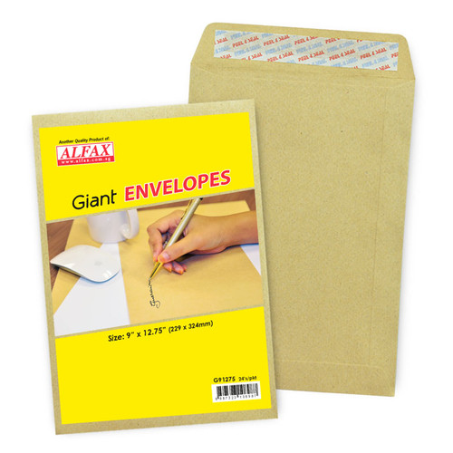 ALFAX Giant Peel & Seal  Envelope 9x12.75" - Pack of 24's