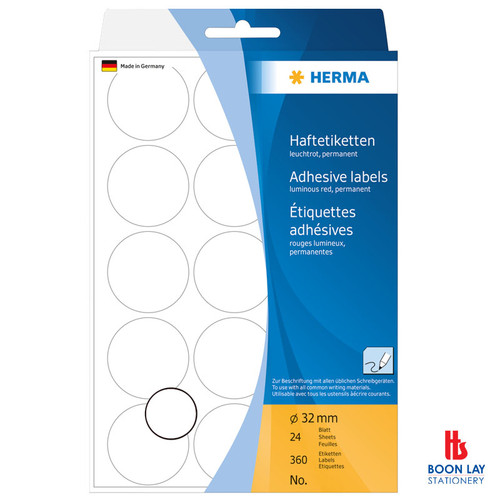 HERMA Colour Round Label 32mm - Pack of 32's