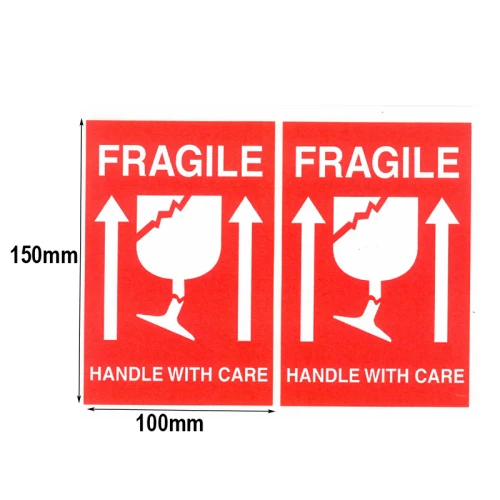 ZEPSTICK Label 100x150mm FRAGILE - Pack of 5's (F100150)