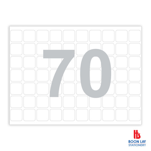 Self-Adhesive White Label 20x20mm - Pack of 10's (2020)