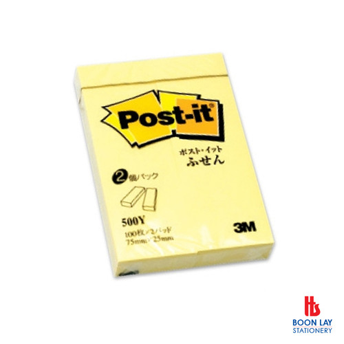 3M 500RP-YN Post-it Pagemarkers 1" x 3" Recycled Fusenshi Yellow