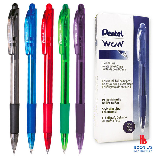 PENTEL Retractable BallPoint Pen 0.7mm - Box of 12's (BK417)