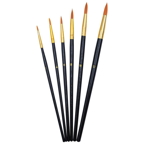 ALFAX Triangular Artist Brush Set - No.2, 4, 6, 8, 10, 12 (2516)