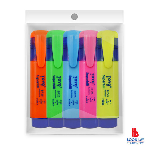 TOYO Highlighter Set - Pack of 5's (SP255)