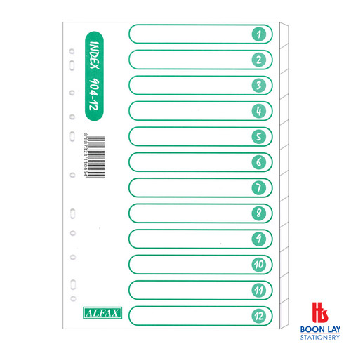 ALFAX Paper Divider 12 White A4 - Pack of 4's (904-12W)