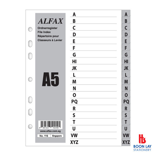 ALFAX Plastic A-Z Grey Divider A5S (116)