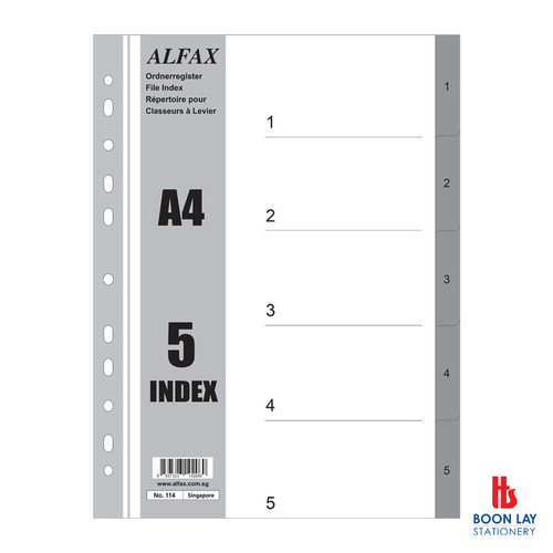 ALFAX PP Grey Divider 1-5 A4 (114)