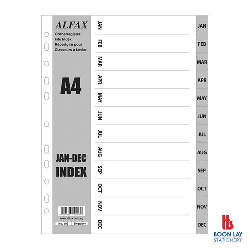 ALFAX PP Grey Divider Jan-Dec A4 (109)
