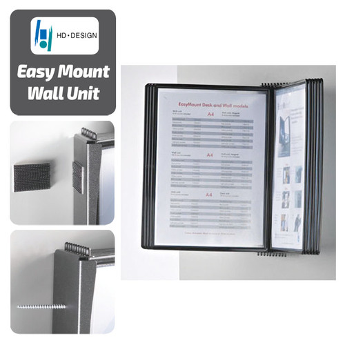 HD-DESIGN Wall Display Unit A4 - 5 Pockets (73540)
