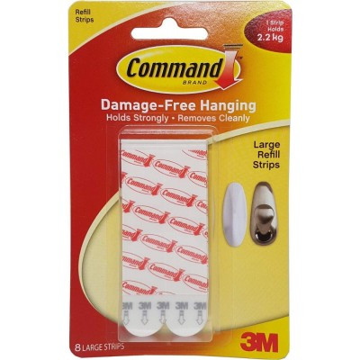 3M Command Hanging Large Refill Strips - Pack of 8's (17023P8PK)