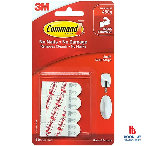 3M Command Small Refill Strips - Pack of 16's (17022P-16PK)