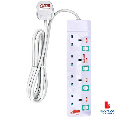 4 Way Extension Power Strip Surge Protector 3M (8488-3M)