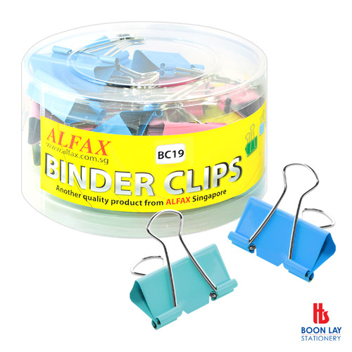 ALFAX Colour Binder Clip 19mm - Pack of 48's (BC19)