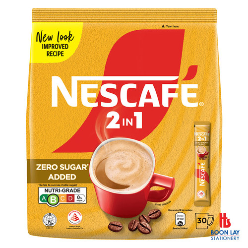 NESCAFE 2-in-1 Instant Coffee - Zero Sugar Added 8.5g x 30's