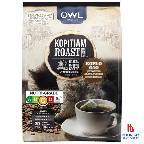 OWL Kopitiam Roast & Ground Coffee - Kopi-O Gao 20g x 20's